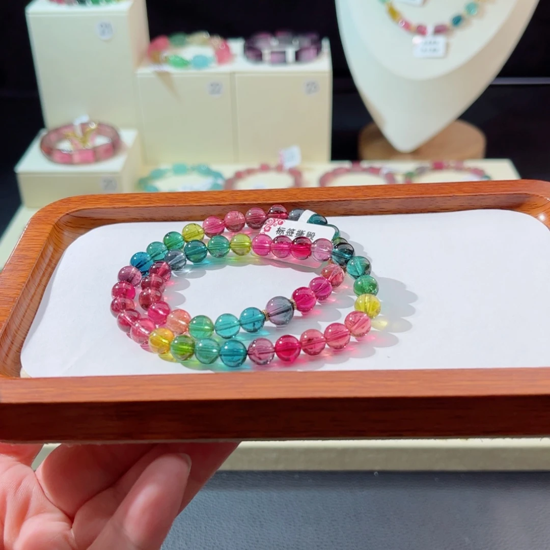 手串18K金镶嵌碧玺手串