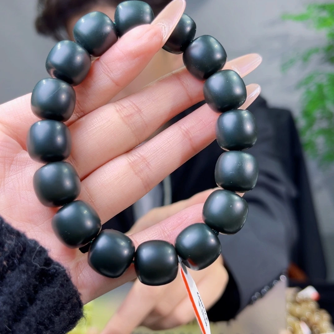 和田玉未镶嵌手链纯天然和田玉新疆子料沙枣青手串