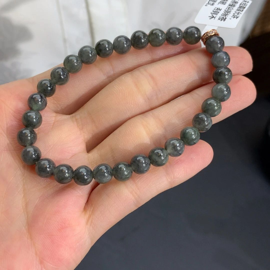 未镶嵌手串翡翠卡6.3胶润乌鸡手串