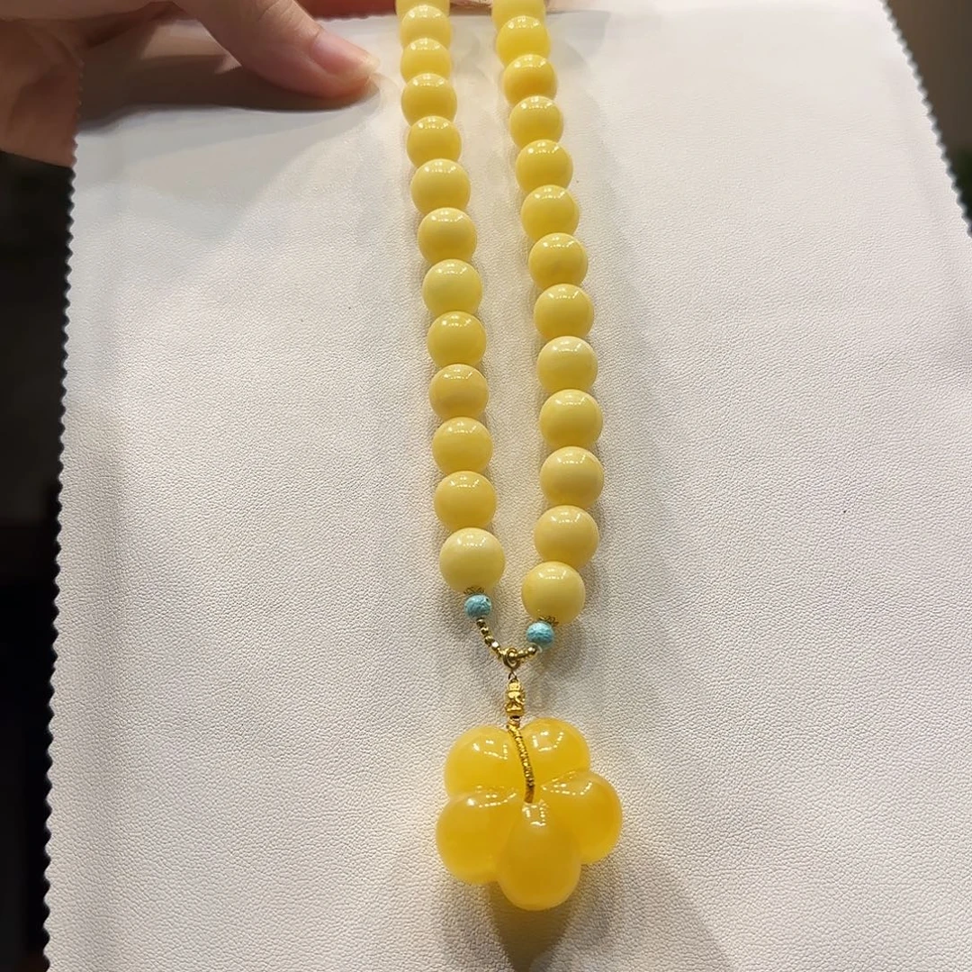 蜜蜡未镶嵌项链11mm蜜蜡项链