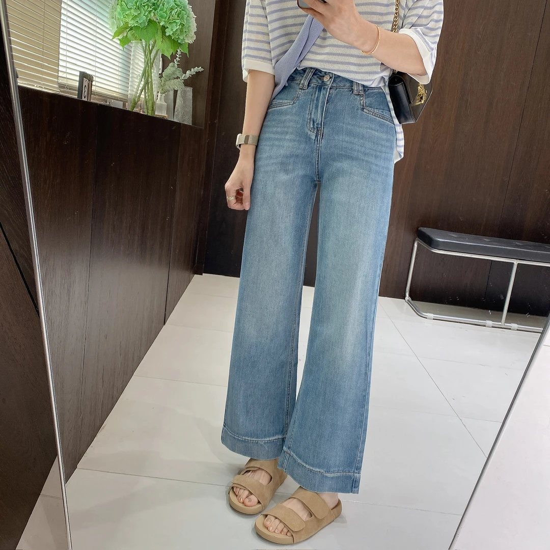 IMFLY金小金自制女装 牛仔裤DYK2633休闲经典时尚通勤直筒长裤