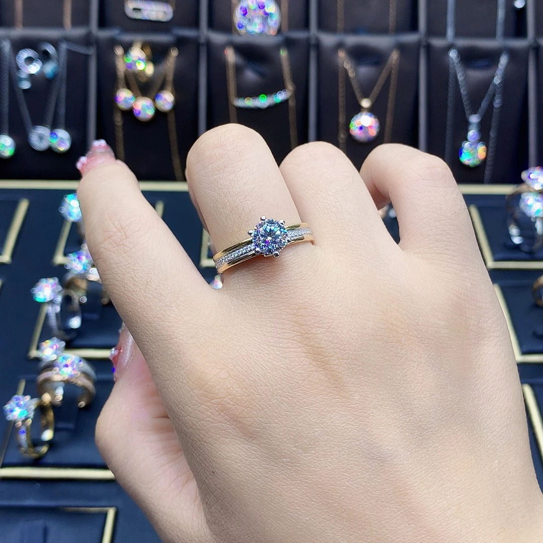 18K金镶嵌合成碳硅石（莫桑石）吊坠(赠链)用****8