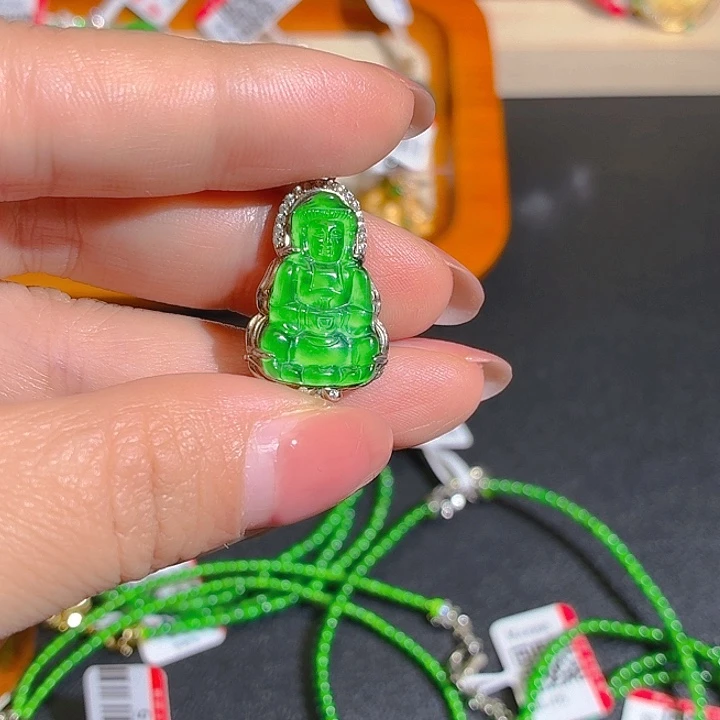 翡翠足银镶嵌颈饰福利吊坠039