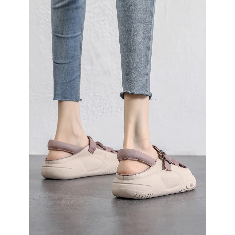 包头罗马凉鞋女夏季爱心编织猪笼鞋2025镂空外穿凉拖