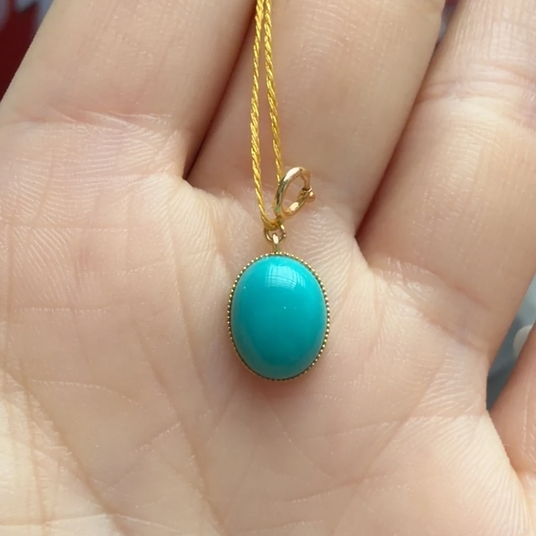 绿松石18K金镶嵌颈饰