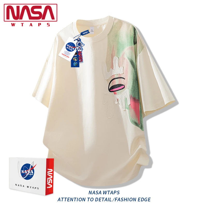 NASA WTAPS休闲短袖t恤男款夏季冰丝速干透气运动高级感圆领上衣