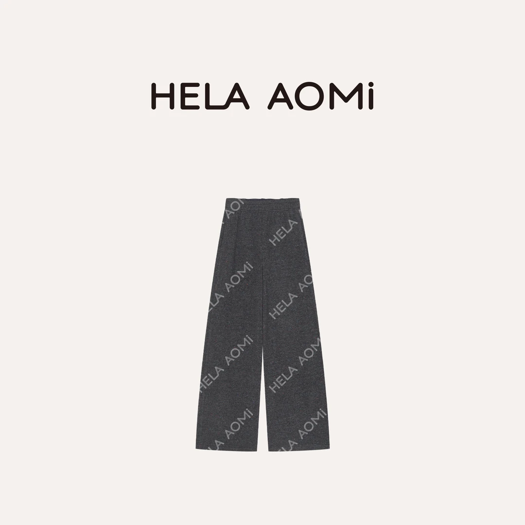 HELA AOMI “财宝毛呢裤”绵羊毛裸感云柔高腰直筒休闲裤CY5DM61584