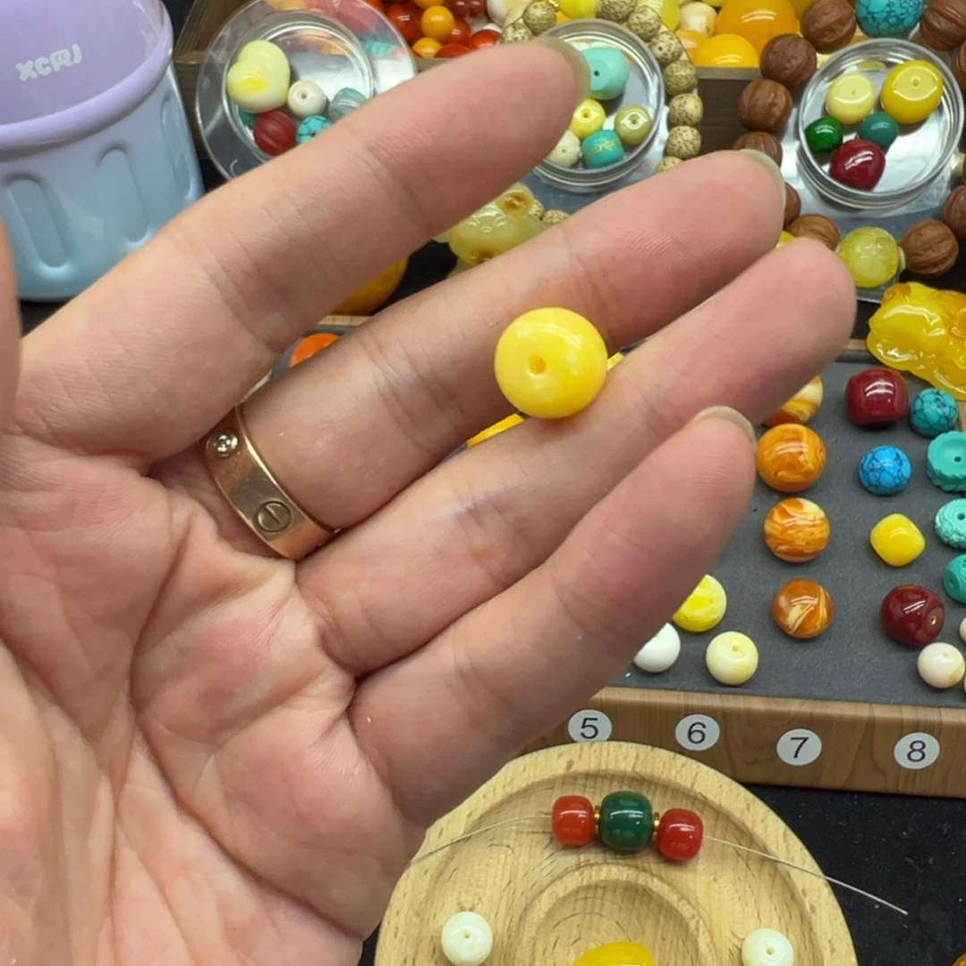 针钠钙石（海纹石）合金手链单珠