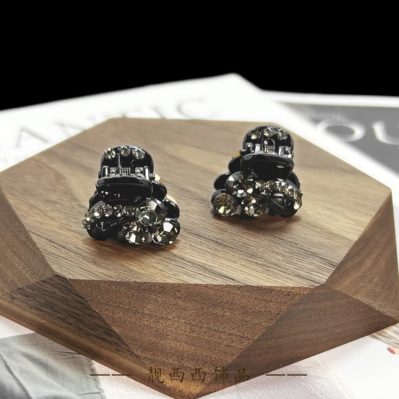 【LXX靓西西】196 刘海抓夹2.2厘米黑色气质迷你小抓夹一对装