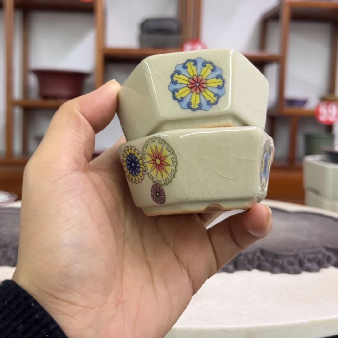 紫砂花盆瑕疵3-6。。。