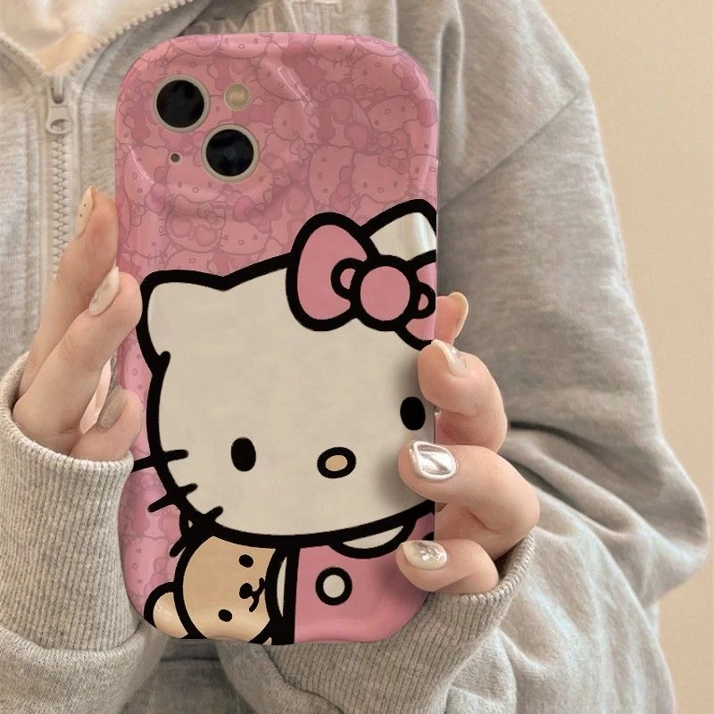 抱熊KT猫适用iphone16/15手机壳苹果iPhone14卡通13/12/11软套xs
