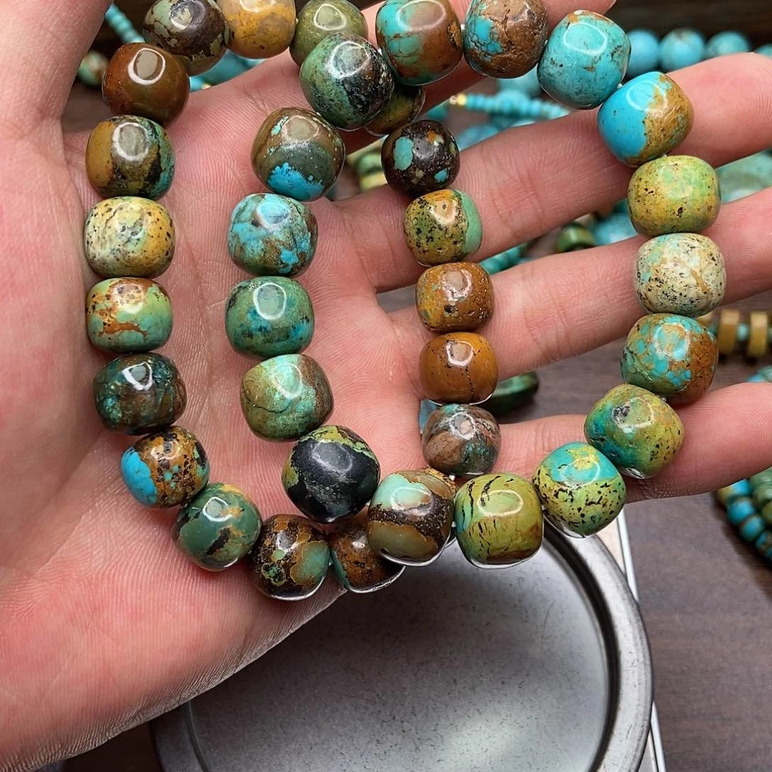 老*微瑕高瓷玉华三彩老型手串