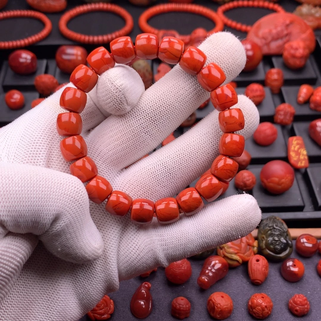 南红玛瑙未镶嵌南红瓦西原矿高品火焰直切单圈10mm+