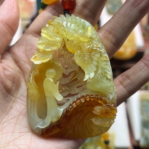岫玉挂件未镶嵌家****子挂件