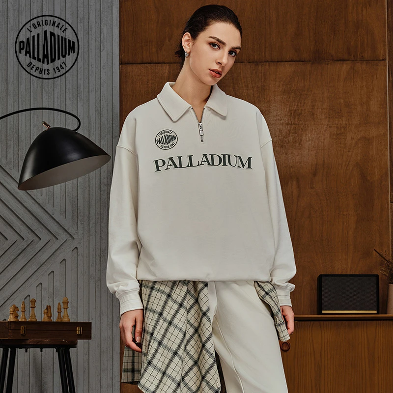 【明星同款】帕拉丁休闲时尚潮流印花男女同款翻领卫衣1010621