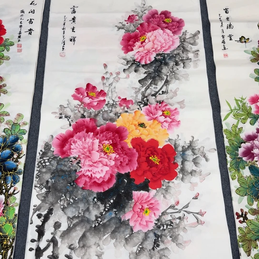 国画四尺尺寸70X140纯手绘作品