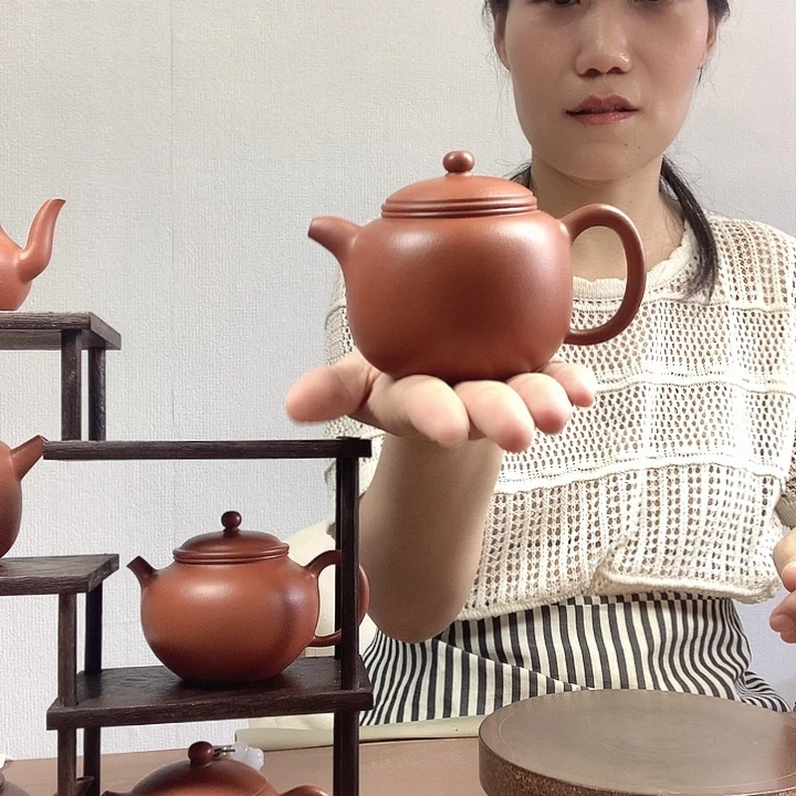 富***）茶壶紫砂微瑕匏尊朱泥全手不退不换