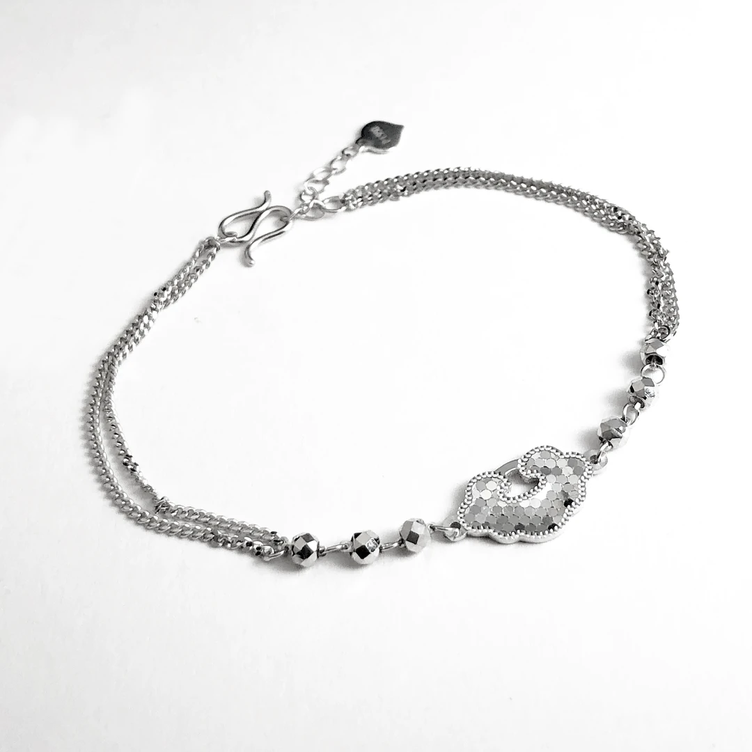 Pt950铂金如意锁包手链国潮中国风白金手链时尚百搭铂金手链女款