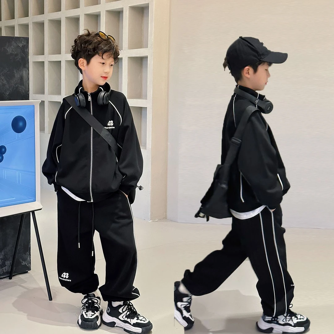 男童运动套装2025春装新款帅气儿童上衣裤中大童6-12岁潮款两件套