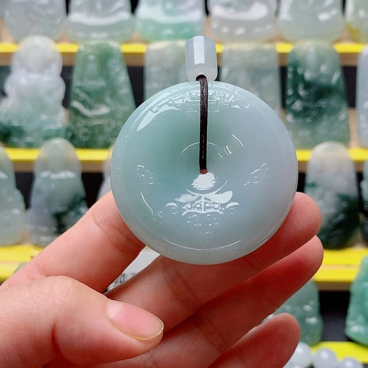 军***梦翡翠未镶嵌吊坠(不含链)仿古平安扣