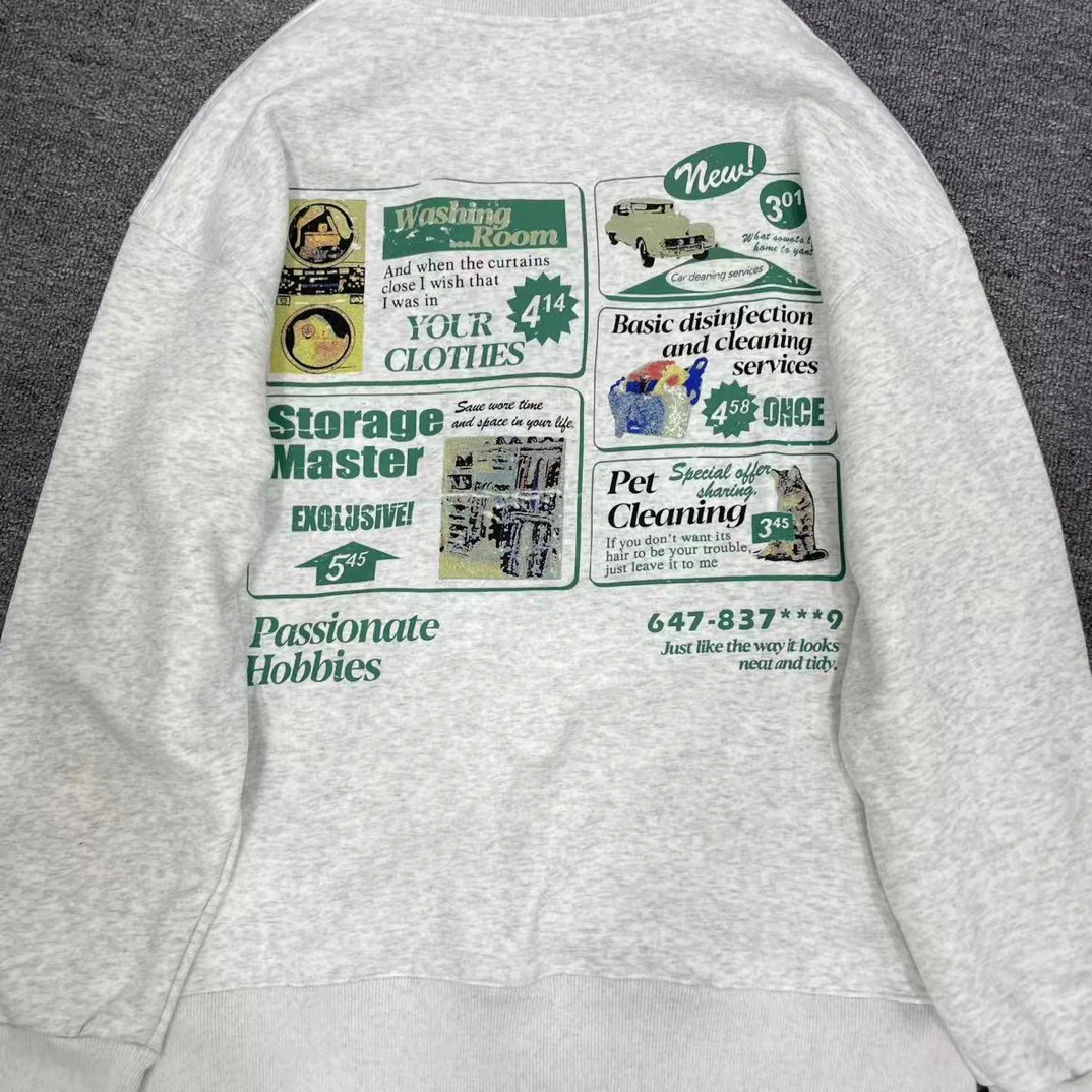 常规款套头长袖圆领保暖秋冬卫衣满印ins宽松卡通