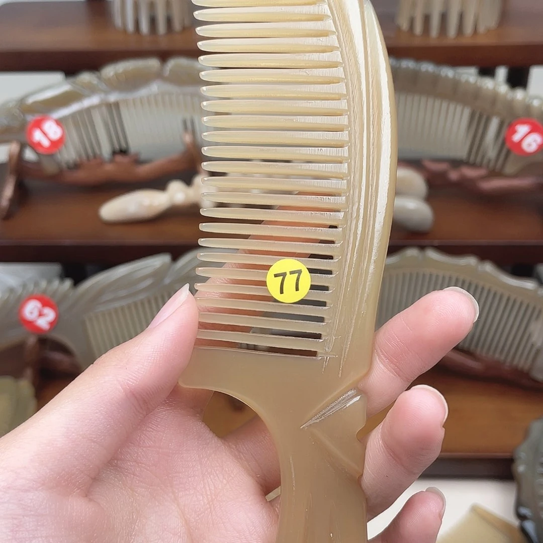 纯手工制作的牛角梳77咖***糖