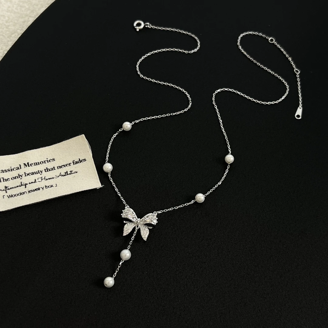 坠链均925银锆石 【日色微明】蝴蝶项链443