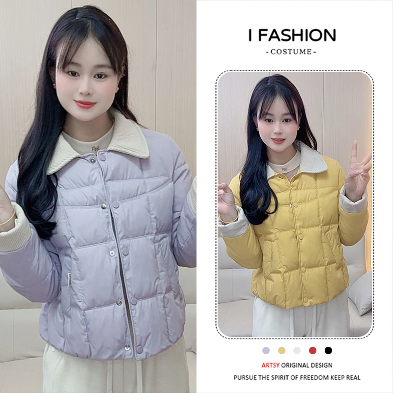 加厚2025年冬季新款洋气宽松棉服女洋气减龄保暖长袖翻领开衫外套