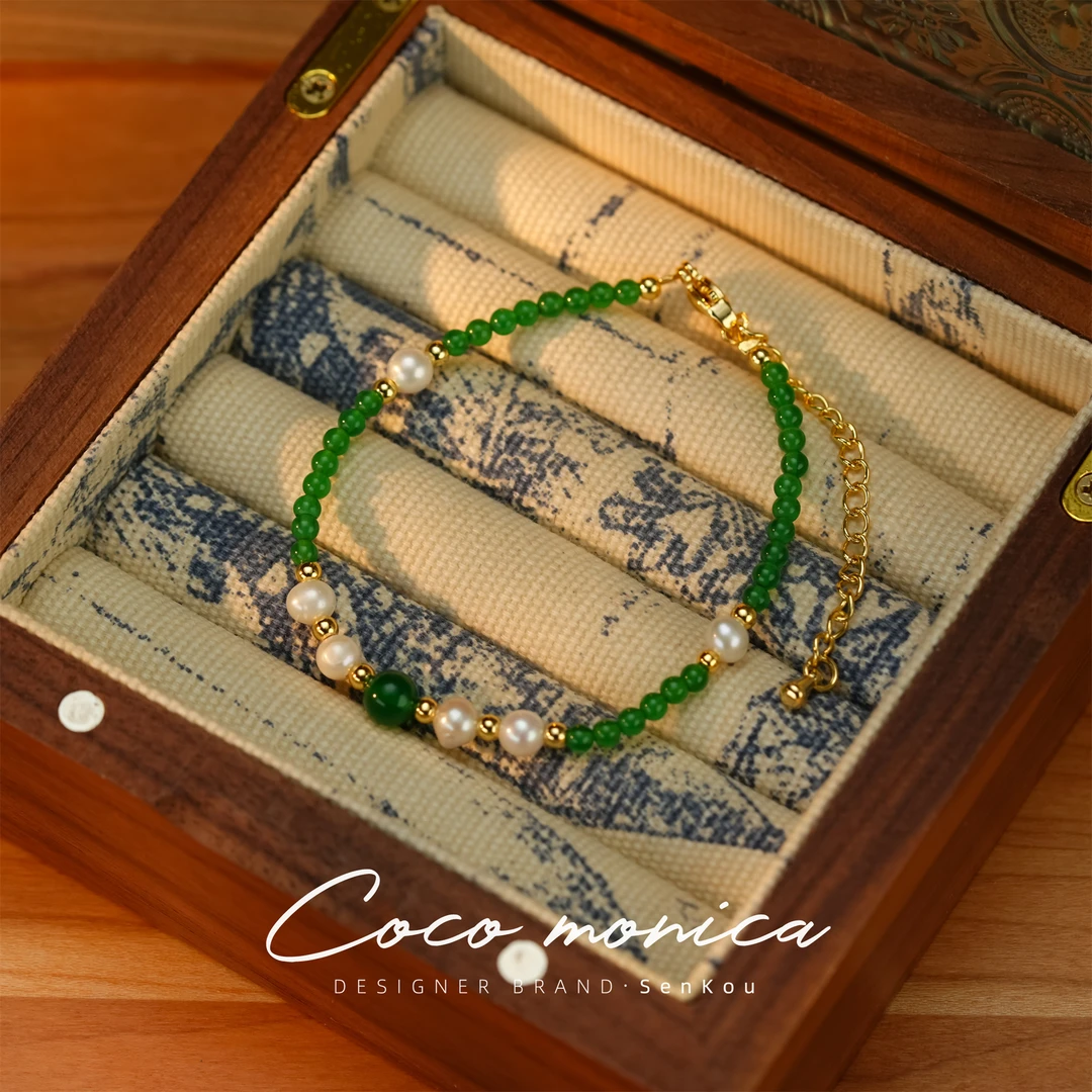 【小霞珠宝】玉髓手工手链法式简约清新精致甜美温柔设计感WE141