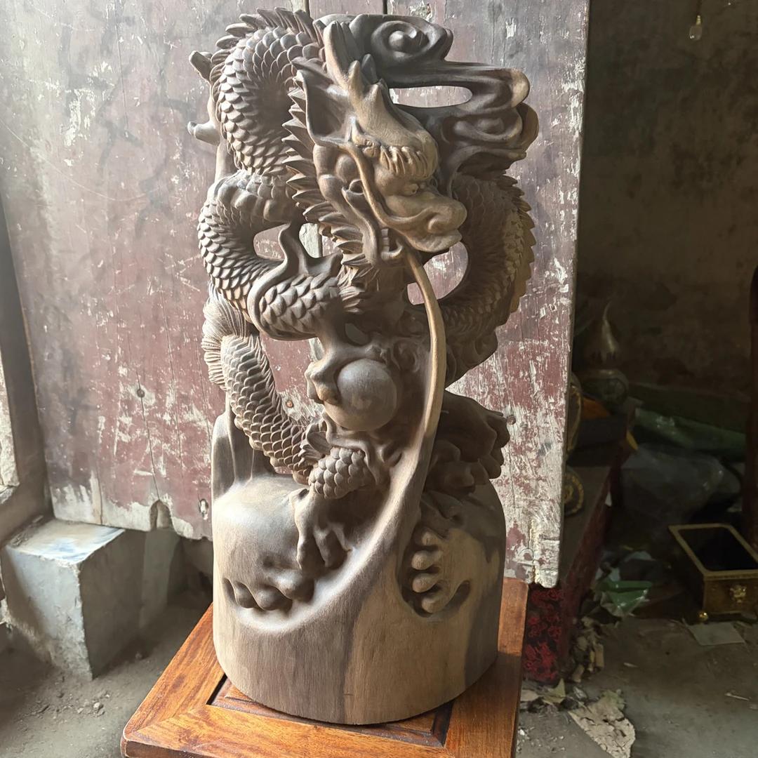 【闪购商品】福利木摆件复古工艺龙