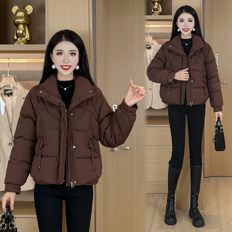 【现货】2025冬季新款棉服时尚立领短款洋气加厚保暖休闲外套88079