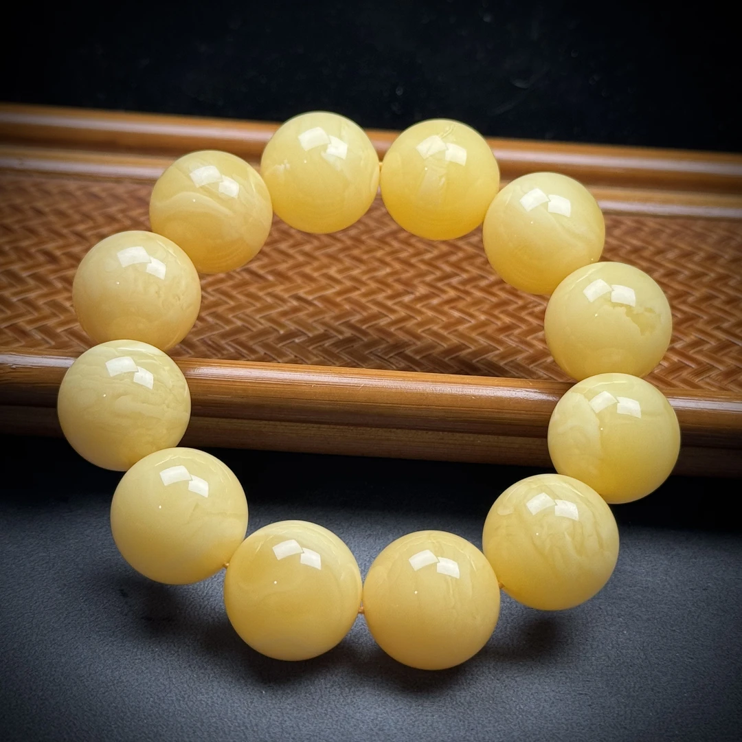 G2604天然俄料蜜蜡单圈19+mm 支持鉴定 假一罚四