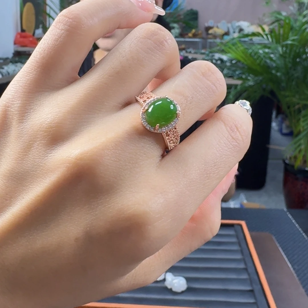 和田玉（碧玉）戒指合金