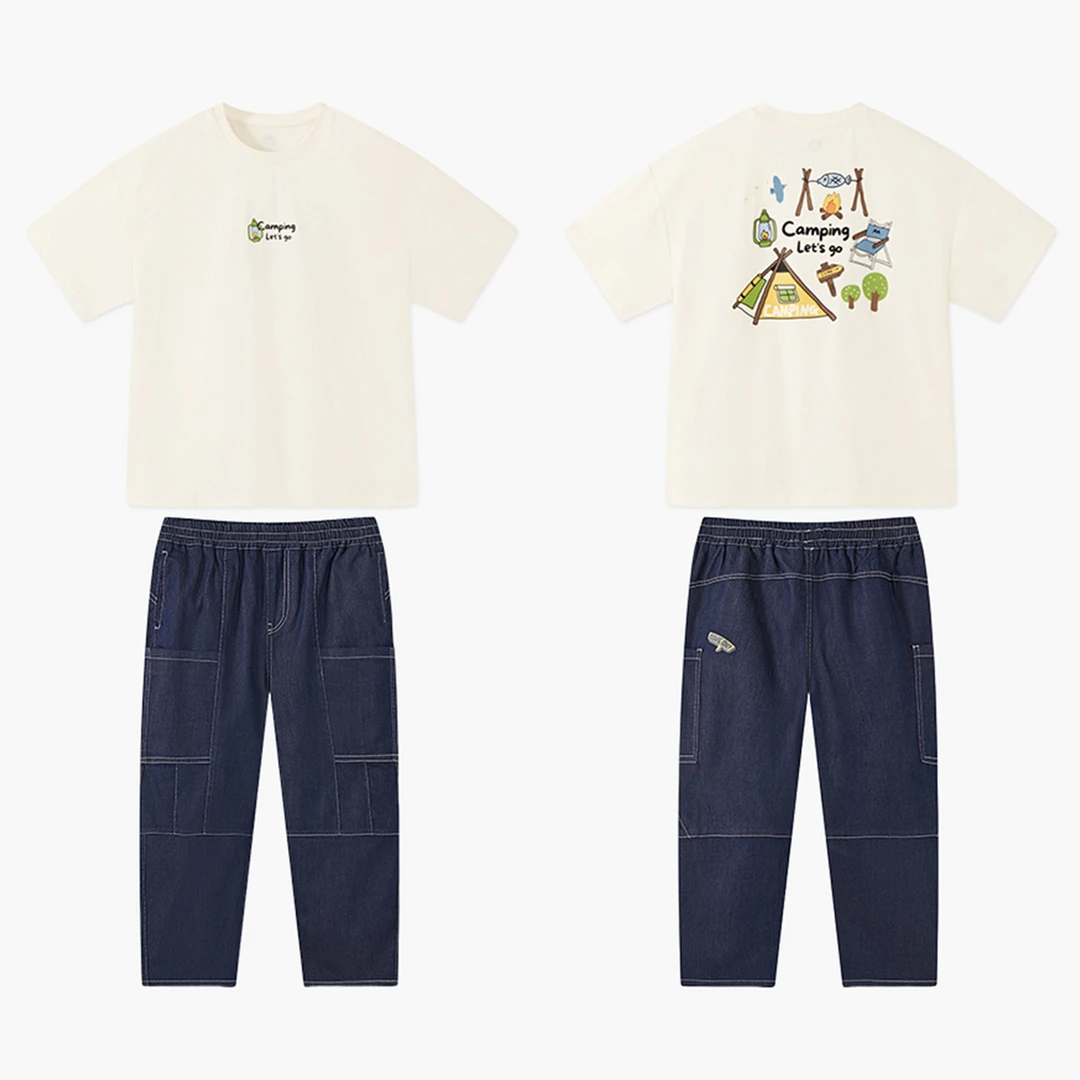 MQD童装潮牌夏季休闲潮酷短袖套装儿童森系服装品质童装入夏女童