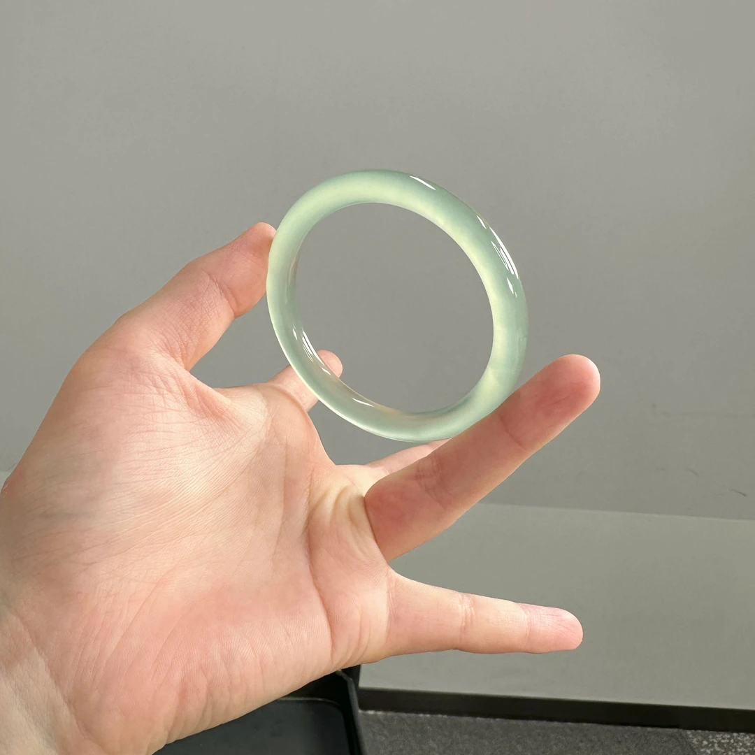 圆条卡8冰油青精挑玛瑙玉手镯女款晴水真品天然玉镯多样性发一