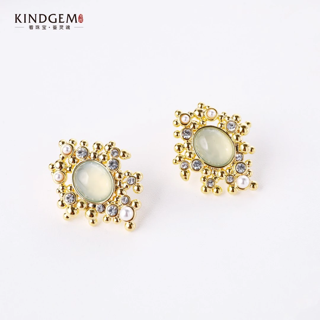 铜合金锆石耳饰 轻奢高级感个性小众百搭耳环 JM360XIPC-26730