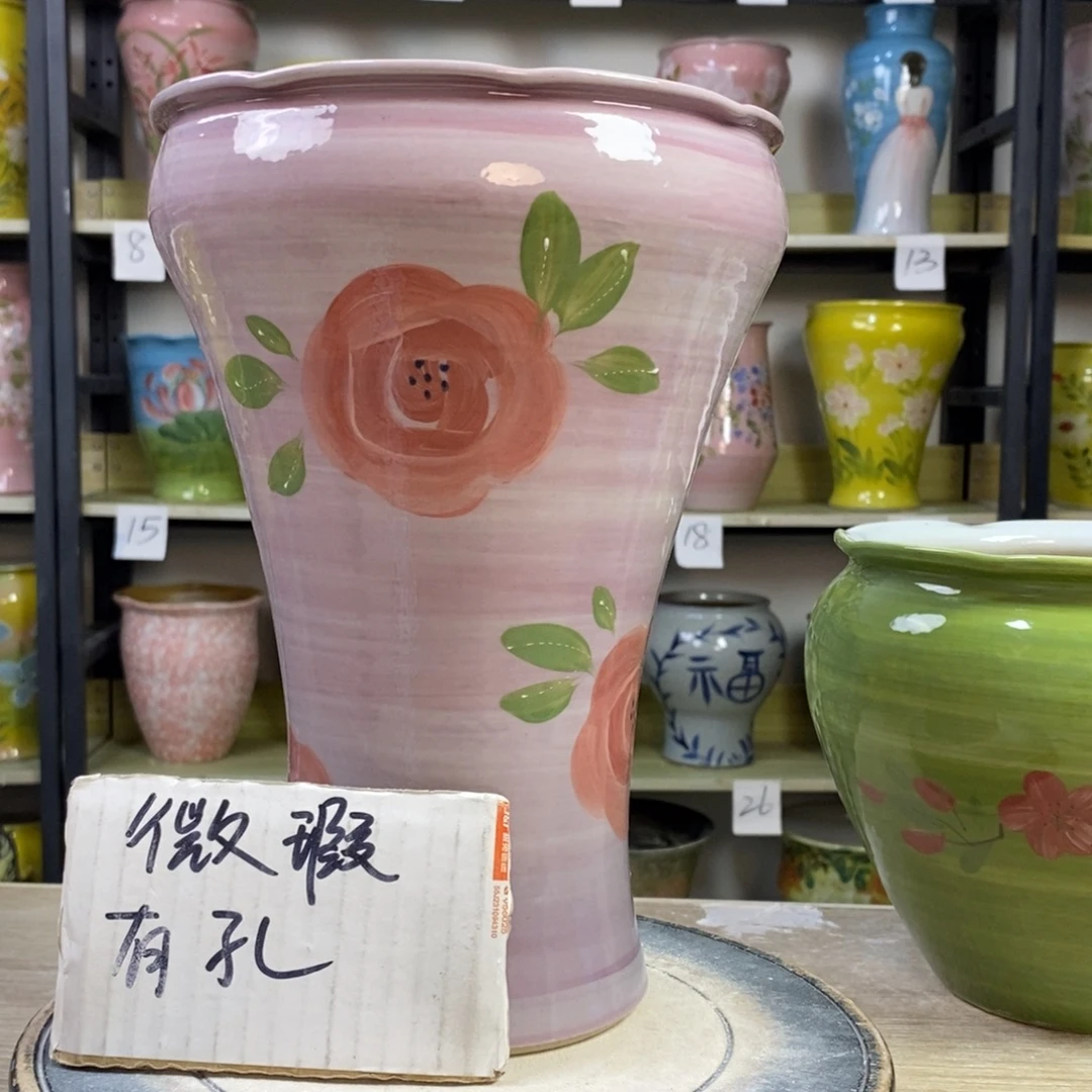 景德镇手工手绘陶瓷花盆