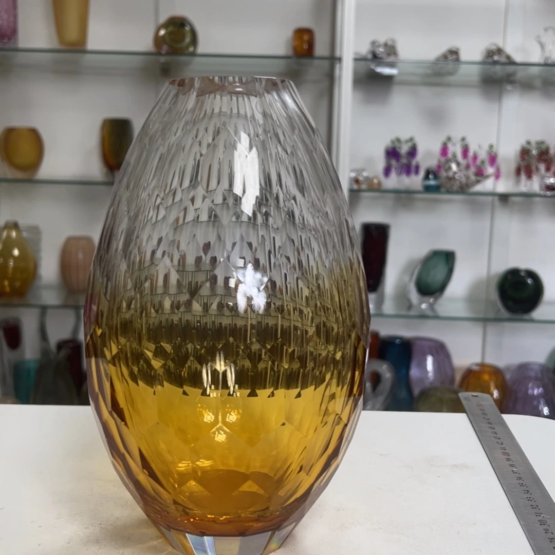 幻彩琉璃花瓶纯手工制作高度26
