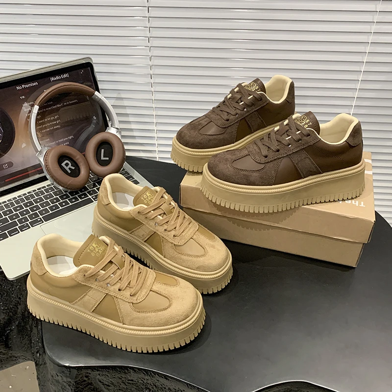 复古德训鞋女2025新款秋季百搭松糕复古休闲鞋轻便潮流运动鞋板鞋