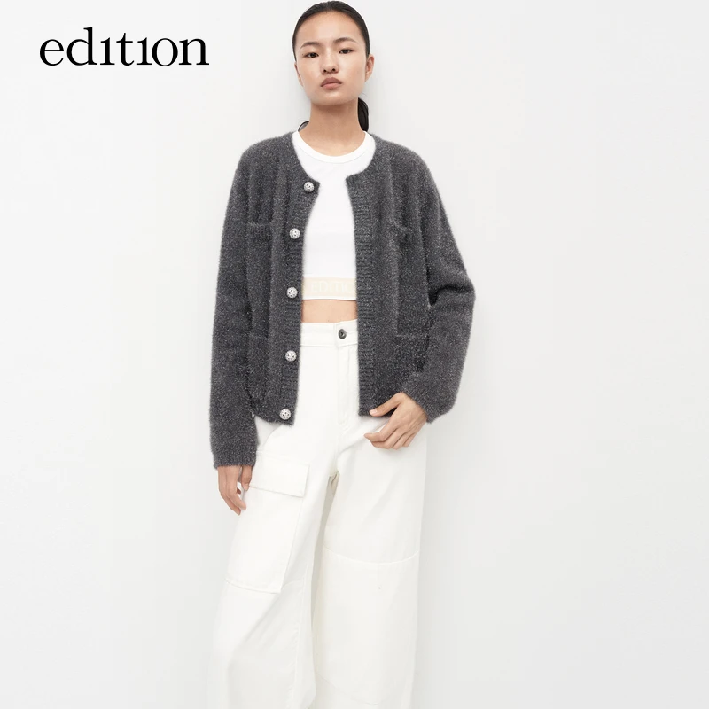 【商场同款】edition新款复古玻璃纱毛衣开衫女#EBC3CAR041