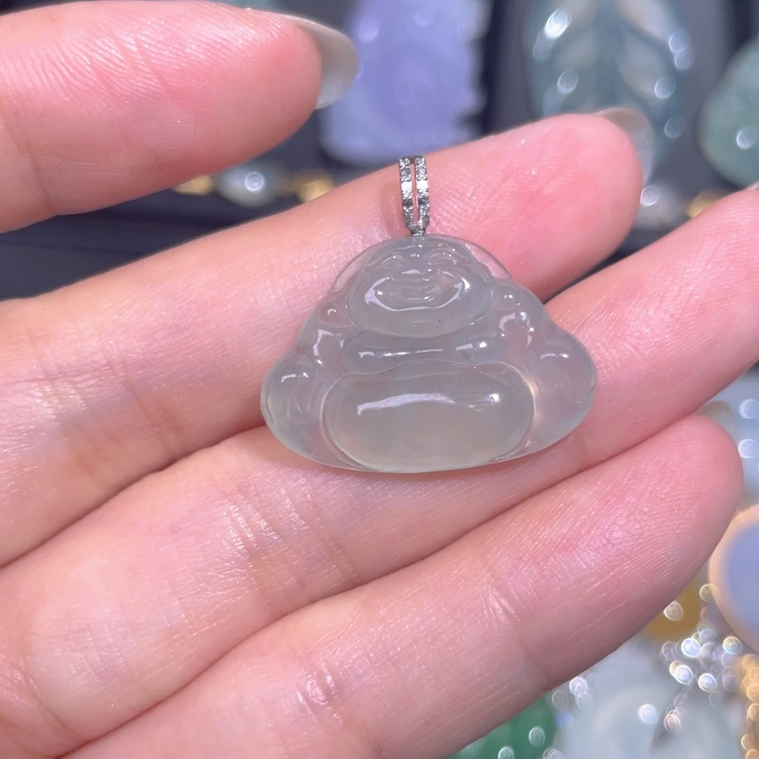 颈饰18K金镶嵌翡翠翡翠