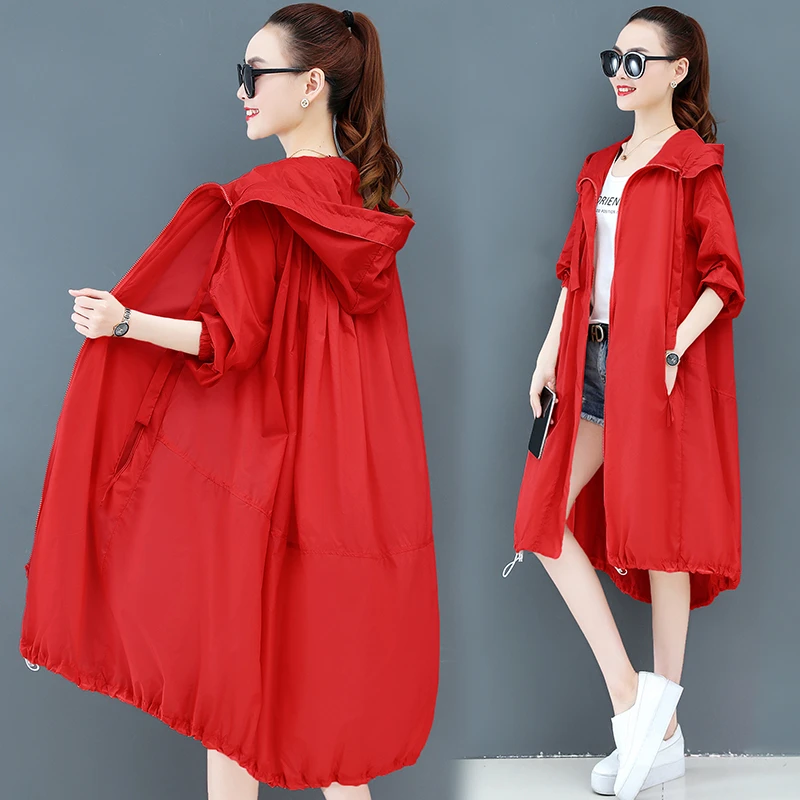 2025夏新款韩版超仙防晒服女长款宽松大码透气冰丝防晒衣女衫外套