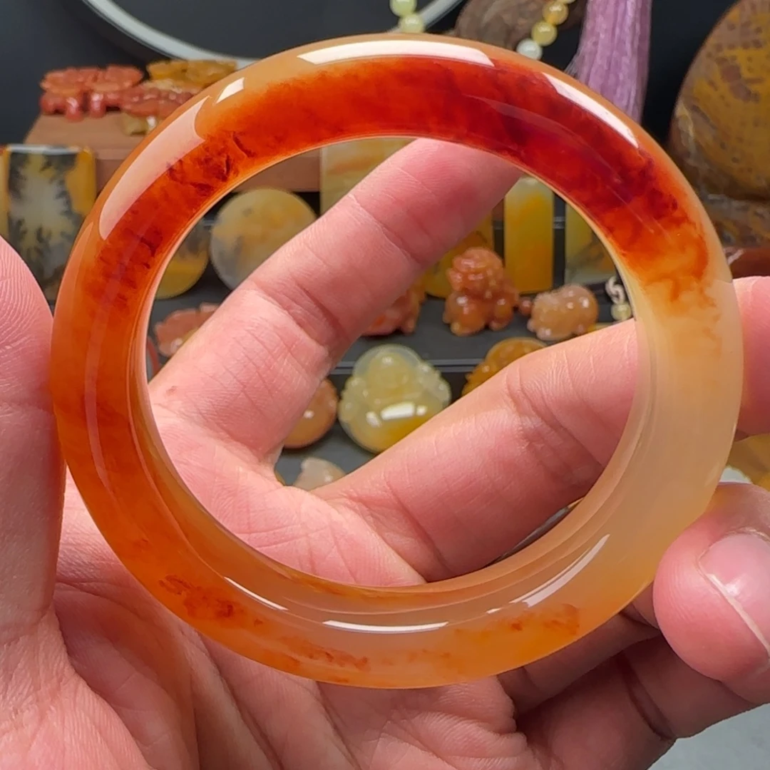 石英质玉（黄龙玉）未镶嵌手镯圈口54