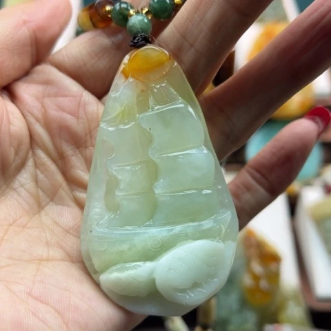 岫玉挂件未镶嵌三****活挂件