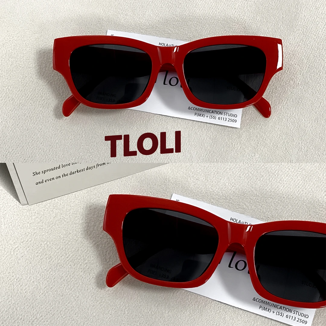 千禧红方框墨镜网红款高级感ins时尚凹造型沙滩下架防紫外线拍照