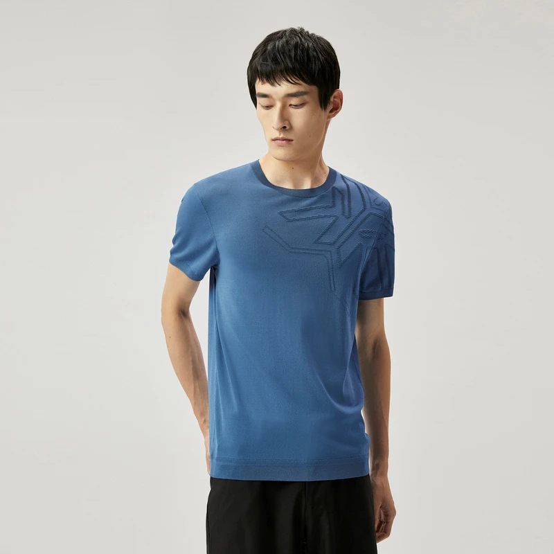 【简约商务】劲霸男装柔软舒适休闲针织透气短袖T恤|FTTT2580