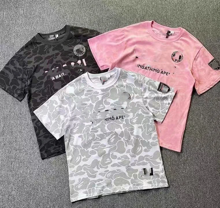 男女同款迷彩运动圆领刺绣短袖