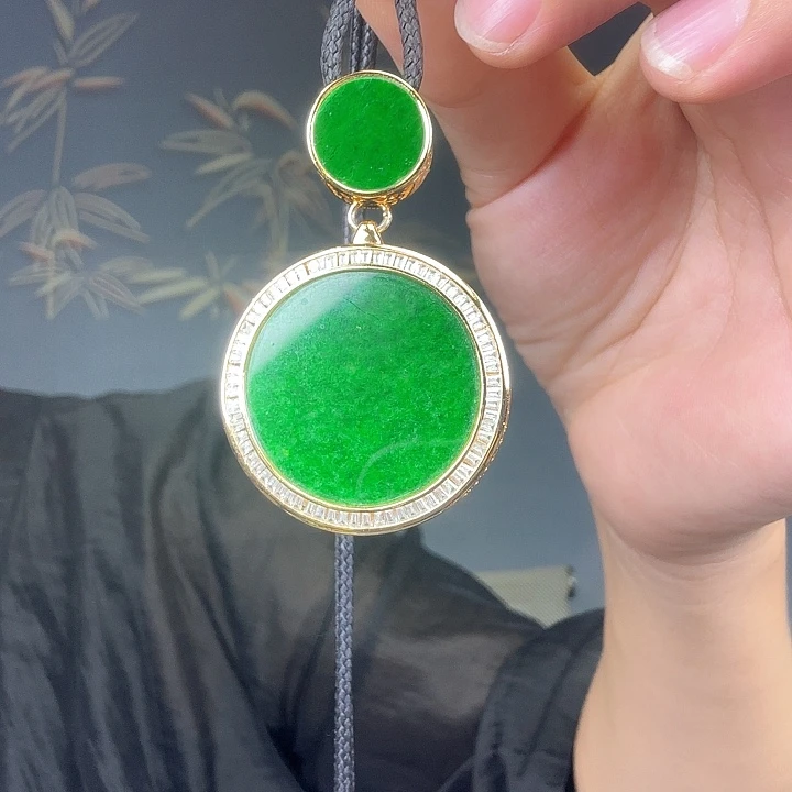 宁***远吊坠(不含链)银S925镶嵌翡翠特价