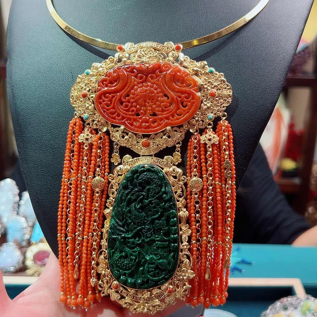 颈饰翡翠银S925镶嵌希*国风