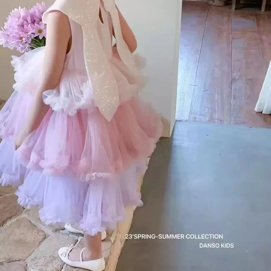 351哈哈家 女童夏季高品质洋气网纱兔耳朵蛋糕裙儿童公主裙